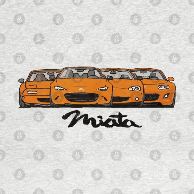 MX5 Miata Generations Orange by Woreth